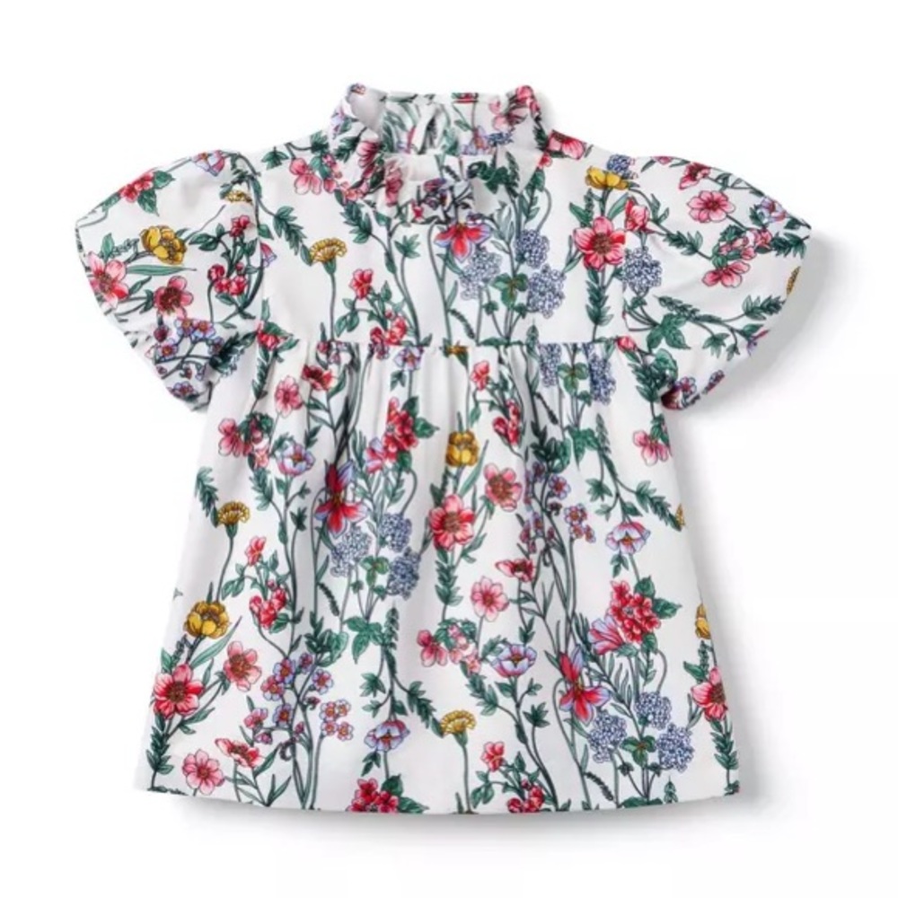 JANIE and JACK FLORAL PUFF SLEEVE TOP
